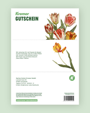 Gartencenter Kremer. Die Naturtalente | Geschenkkarte zum Selbstausdrucken