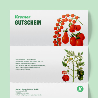 Gartencenter Kremer. Die Naturtalente | Gutscheine zum Selbstausdrucken