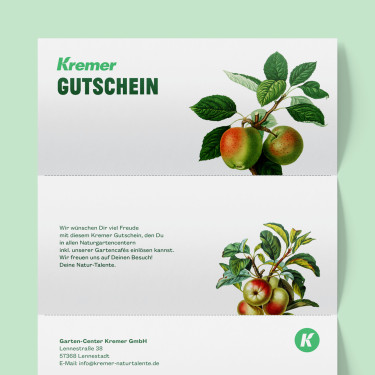 Gartencenter Kremer. Die Naturtalente | Gutscheine zum Selbstausdrucken